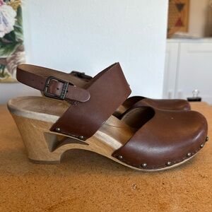 Danilo Brown Leather Women's Clogs Sandals size 38
